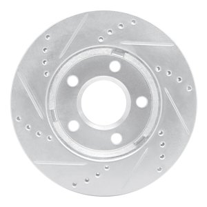 Buick Century Brake Rotor (1) - Front Right - R1 Concepts - Drilled & Slotted - Silver - `97-`05